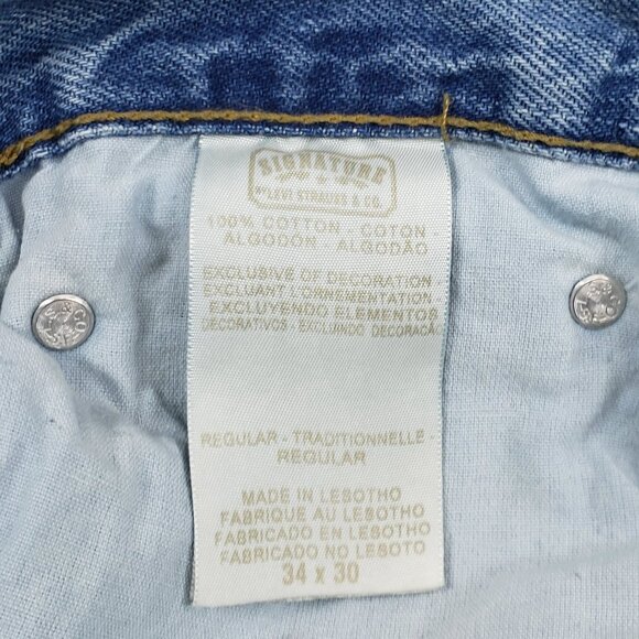Blue Jeans Levis Signature Mid Rise Straight Leg Pants Mens Size Regular 34 X 30 - Picture 4 of 11
